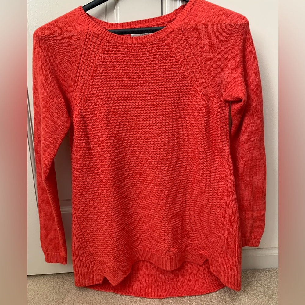 LOFT Vibrant Orange Crew Neck Sweater